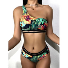 Load image into Gallery viewer, Luxury Women Black Bikini High Waist Swimwear Female 2 Pieces Set Swimsuit Bathing Suit Women Beach Women's High Waisted Bandage Bikini Set Two Piece Push Up Swimsuits