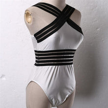 Load image into Gallery viewer, Luxury Women Black Swimsuits Women High Neck One Piece Swimsuits For Women Mesh Bathing Suits Open Back Swimwear One Piece Swimwear For Lady High Neck Bandage Cross Back Swimming Suit Female Holiday Beachwear