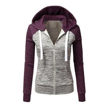 Load image into Gallery viewer, Luxury Women Patchwork Hoodie Spring Autumn Slim Hooded Jacket Fashion Long Sleeve Drawstring Pocket Hoodies Sweatshirts Women's Hoodie Color Block Casual Pullover Hoodie