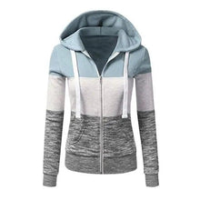 Load image into Gallery viewer, Luxury Women Patchwork Hoodie Spring Autumn Slim Hooded Jacket Fashion Long Sleeve Drawstring Pocket Hoodies Sweatshirts Women's Hoodie Color Block Casual Pullover Hoodie