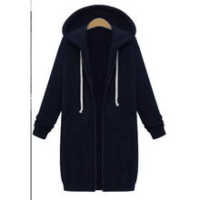 Load image into Gallery viewer, Luxury Women's Autumn Winter Thickening Hoodies Leisure Loose Hooded Jackets Pockets Plus Size Sweatshirt Sports Dresses Outwear Women's Hooded Flannel Jacket Casual Fleece Windbreaker Hoodie