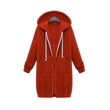 Load image into Gallery viewer, Luxury Women's Autumn Winter Thickening Hoodies Leisure Loose Hooded Jackets Pockets Plus Size Sweatshirt Sports Dresses Outwear Women's Hooded Flannel Jacket Casual Fleece Windbreaker Hoodie