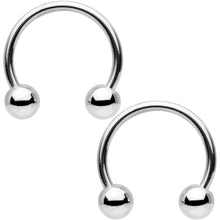 Load image into Gallery viewer, 16G 3/8 Rainbow Black Gold Tone PVD Pack Set of 8 Horseshoe Barbells