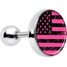 Load image into Gallery viewer, 16G 1/4 Pink American Flag Tragus Cartilage Earring