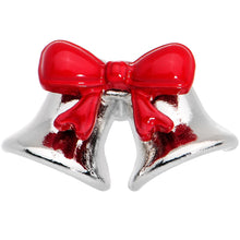 Load image into Gallery viewer, 16G 1/4 Red Bow Ringing Holiday Bells Tragus Cartilage Earring