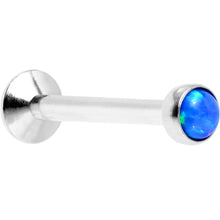 Load image into Gallery viewer, 5/16 Blue Synthetic Opal Internally Threaded Daith Cartilage Tragus