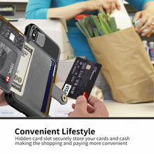 Load image into Gallery viewer, Magnetic Black Leather Wallet Case for iPhone 14 13 11 12 Case Armor Shockproof Card Holder Wallet Flip Cover Buckle Cash Card Sleeve Leather Protective Kickstand Durable High Capacity Phone Case