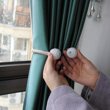 Load image into Gallery viewer, Magnetic Curtain Clip Room Accessories Pearl Ball Curtains Holder Tieback Home Decor Hanging Ball Buckle Tie Back Curtain Tiebacks Pearl Ball Home Curtain Buckle The Most Convenient Tie Backs Weave Clips Rope Straps Holder