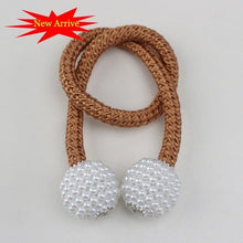 Load image into Gallery viewer, Magnetic Curtain Clip Room Accessories Pearl Ball Curtains Holder Tieback Home Decor Hanging Ball Buckle Tie Back Curtain Tiebacks Pearl Ball Home Curtain Buckle The Most Convenient Tie Backs Weave Clips Rope Straps Holder