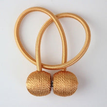 Load image into Gallery viewer, Magnetic Curtain Tieback Buckle Strap Holdbacks Magnet Clip For Curtain Rod Tie Backs Hanging Belts Rope Accessories Upgraded Curtain Buckles European Style Decorative Weave Rope Curtain Holdbacks Holder For Window Decor Curtain Clips Rope Straps Magnet