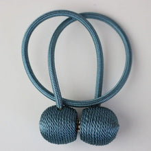 Load image into Gallery viewer, Magnetic Curtain Tieback Buckle Strap Holdbacks Magnet Clip For Curtain Rod Tie Backs Hanging Belts Rope Accessories Upgraded Curtain Buckles European Style Decorative Weave Rope Curtain Holdbacks Holder For Window Decor Curtain Clips Rope Straps Magnet
