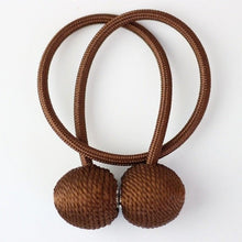 Load image into Gallery viewer, Magnetic Curtain Tieback Buckle Strap Holdbacks Magnet Clip For Curtain Rod Tie Backs Hanging Belts Rope Accessories Upgraded Curtain Buckles European Style Decorative Weave Rope Curtain Holdbacks Holder For Window Decor Curtain Clips Rope Straps Magnet