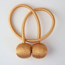 Load image into Gallery viewer, Magnetic Curtain Tieback Buckle Strap Holdbacks Magnet Clip For Curtain Rod Tie Backs Hanging Belts Rope Accessories Upgraded Curtain Buckles European Style Decorative Weave Rope Curtain Holdbacks Holder For Window Decor Curtain Clips Rope Straps Magnet