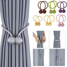 Load image into Gallery viewer, Magnetic Curtain Tieback Buckle Strap Holdbacks Magnet Clip For Curtain Rod Tie Backs Hanging Belts Rope Accessories Upgraded Curtain Buckles European Style Decorative Weave Rope Curtain Holdbacks Holder For Window Decor Curtain Clips Rope Straps Magnet