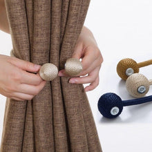 Load image into Gallery viewer, Magnetic Curtain Tieback Buckle Strap Holdbacks Magnet Clip For Curtain Rod Tie Backs Hanging Belts Rope Accessories Upgraded Curtain Buckles European Style Decorative Weave Rope Curtain Holdbacks Holder For Window Decor Curtain Clips Rope Straps Magnet