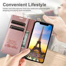 Load image into Gallery viewer, Magnetic Flip Leather Card Slot Wallet Case for iPhone 14 13 12 11 Pro Max Flip Invisible Magnetic Elegant Retro Phone Case Premium Leather PU Soft Flip Cover For iPhone