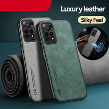 Load image into Gallery viewer, Magnetic Leather Case For Xiaomi Redmi Note 11 10 11E 9 Pro 11s 10s 12 Poco X4 GT Mi 10T 12T 11T 11 Lite 5G NE Cover Extra Thin Premium Mobile Phone Case Genuine Leather Shockproof Phone Cover