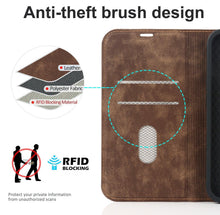 Load image into Gallery viewer, Magnetic Leather Wallet Phone Cover for iPhone 14 Plus 13 Pro Max 12 Mini for Wireless Charging Kickstand Card Case Magnetic Flip PU Leather Phone Case with Card Holder Slots Kickstand Shockproof Case