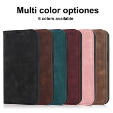 Load image into Gallery viewer, Magnetic Leather Wallet Phone Cover for iPhone 14 Plus 13 Pro Max 12 Mini for Wireless Charging Kickstand Card Case Magnetic Flip PU Leather Phone Case with Card Holder Slots Kickstand Shockproof Case