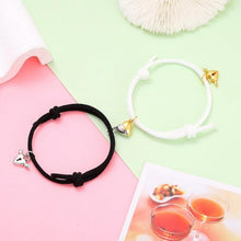Load image into Gallery viewer, Magnetic Love Heart Attraction Couple Bracelets Distance Relationship Braid Rope Bracelet Magnet Matching Couples Mutual Attraction Couples Bracelets Matching Bracelets For Couples Magnetic Peach Heart Bracelet For Girlfriend