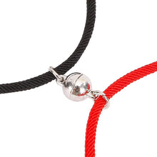Load image into Gallery viewer, Magnetic Simple Matching Bracelets For Couples Silver Alloy Magnet Charm Adjustable Trendy Red Rope Couples Bracelets Vows Of Eternal Love Adjustable Jewelry Gifts Set
