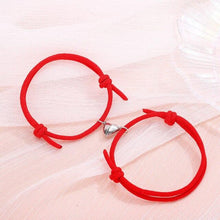 Load image into Gallery viewer, Magnetic Simple Matching Bracelets For Couples Silver Alloy Magnet Charm Adjustable Trendy Red Rope Couples Bracelets Vows Of Eternal Love Adjustable Jewelry Gifts Set
