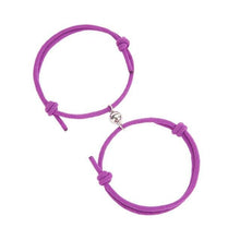 Load image into Gallery viewer, Magnetic Simple Matching Bracelets For Couples Silver Alloy Magnet Charm Adjustable Trendy Red Rope Couples Bracelets Vows Of Eternal Love Adjustable Jewelry Gifts Set
