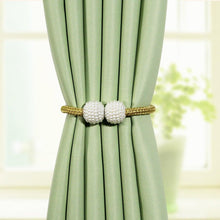 Load image into Gallery viewer, Magnets Curtains Clamps Curtain Holder Pompom Tieback Magnetic Clips Hanging Balls Tie Back Home Decoration Accessories Magnetic Curtain Tiebacks European Style Decorative Curtain Drape Tie With Strong Magnetic For Home And Office Decoration