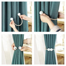 Load image into Gallery viewer, Magnets Curtains Clamps Curtain Holder Pompom Tieback Magnetic Clips Hanging Balls Tie Back Home Decoration Accessories Magnetic Curtain Tiebacks European Style Decorative Curtain Drape Tie With Strong Magnetic For Home And Office Decoration