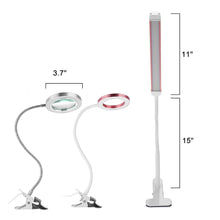 Load image into Gallery viewer, Magnifier Nail Beauty Light Tattoo Clip Light USB Table Lamp Flexible LED Desk Lamp Student Book Lights Study Lamp Reading Light Decorative Table Lamp Cute Study Lamps for Bedroom Décor