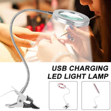 Load image into Gallery viewer, Magnifier Nail Beauty Light Tattoo Clip Light USB Table Lamp Flexible LED Desk Lamp Student Book Lights Study Lamp Reading Light Decorative Table Lamp Cute Study Lamps for Bedroom Décor