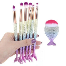 Load image into Gallery viewer, Makeup Brushes Kit Natural Tool Pencil Cosmetics Foundation Artist Mermaid Highlighter Face Set Of Bronzer Eyeshadow Lip