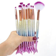 Load image into Gallery viewer, Makeup Brushes Kit Natural Tool Pencil Cosmetics Foundation Artist Mermaid Highlighter Face Set Of Bronzer Eyeshadow Lip
