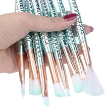 Load image into Gallery viewer, Makeup Brushes Kit Natural Tool Pencil Cosmetics Foundation Artist Mermaid Highlighter Face Set Of Bronzer Eyeshadow Lip