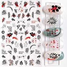 Load image into Gallery viewer, Maple Leaves 3D Nail Stickers Fall Leaf Flowers Line Sliders For Nails Self Adhesive Stickers Autumn Manicuring Decals Transfer Nail Decals Sticker For Pretty Girl Self-Adhesive Nail Decals Designer Nail Stickers for Acrylic
