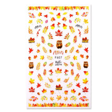 Load image into Gallery viewer, Maple Leaves 3D Nail Stickers Fall Leaf Flowers Line Sliders For Nails Self Adhesive Stickers Autumn Manicuring Decals Transfer Nail Decals Sticker For Pretty Girl Self-Adhesive Nail Decals Designer Nail Stickers for Acrylic