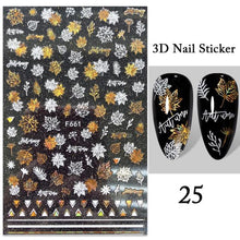 Load image into Gallery viewer, Maple Leaves 3D Nail Stickers Fall Leaf Flowers Line Sliders For Nails Self Adhesive Stickers Autumn Manicuring Decals Transfer Nail Decals Sticker For Pretty Girl Self-Adhesive Nail Decals Designer Nail Stickers for Acrylic