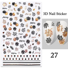 Load image into Gallery viewer, Maple Leaves 3D Nail Stickers Fall Leaf Flowers Line Sliders For Nails Self Adhesive Stickers Autumn Manicuring Decals Transfer Nail Decals Sticker For Pretty Girl Self-Adhesive Nail Decals Designer Nail Stickers for Acrylic