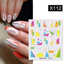 Load image into Gallery viewer, Marble Blooming 3D Nail Sticker Decals Flower Leaves Transfer Water Sliders Abstract Geometric Lines Nail Watermark Decals iridescent Decoration Nail Self-Adhesive Decals Nail Stickers Water Transfer Fresh Nail Decals for Nail Art Butterfly Palm