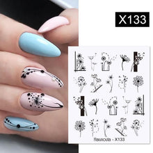 Load image into Gallery viewer, Marble Blooming 3D Nail Sticker Decals Flower Leaves Transfer Water Sliders Abstract Geometric Lines Nail Watermark Decals iridescent Decoration Nail Self-Adhesive Decals Nail Stickers Water Transfer Fresh Nail Decals for Nail Art Butterfly Palm