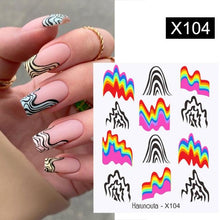 Load image into Gallery viewer, Marble Blooming 3D Nail Sticker Decals Flower Leaves Transfer Water Sliders Abstract Geometric Lines Nail Watermark Decals iridescent Decoration Nail Self-Adhesive Decals Nail Stickers Water Transfer Fresh Nail Decals for Nail Art Butterfly Palm