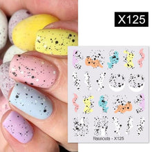 Load image into Gallery viewer, Marble Blooming 3D Nail Sticker Decals Flower Leaves Transfer Water Sliders Abstract Geometric Lines Nail Watermark Decals iridescent Decoration Nail Self-Adhesive Decals Nail Stickers Water Transfer Fresh Nail Decals for Nail Art Butterfly Palm