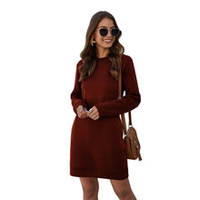 Load image into Gallery viewer, Marble Knit Mini Sweatshirt Dress