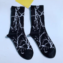 Load image into Gallery viewer, Marble Print Style Harajuku Skateboard Long Socks Creative Fun Lightning Hip Hop Style Socks Streetwear Casual Cotton Socks Unisex Street Couple Socks For Men And Women