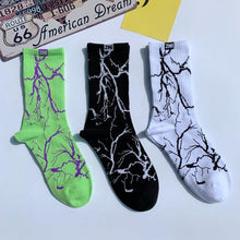 Load image into Gallery viewer, Marble Print Style Harajuku Skateboard Long Socks Creative Fun Lightning Hip Hop Style Socks Streetwear Casual Cotton Socks Unisex Street Couple Socks For Men And Women