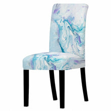 Load image into Gallery viewer, Marble Stretch Chair Cover For Dining Room Anti-Dirty Elastic Seat Cover Removable Slipcover For Banquet Wedding Party Glitter Crackle Chair Covers for Dining Room/Kitchen/Hotel/Ceremony, White Marble Soft Stretch Chair Protectors Removable Washable Slipc