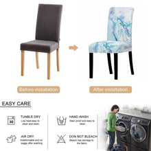 Load image into Gallery viewer, Marble Stretch Chair Cover For Dining Room Anti-Dirty Elastic Seat Cover Removable Slipcover For Banquet Wedding Party Glitter Crackle Chair Covers for Dining Room/Kitchen/Hotel/Ceremony, White Marble Soft Stretch Chair Protectors Removable Washable Slipc