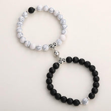 Load image into Gallery viewer, Matching Couple Charm Beads Couple Bracelets Natural Rock Stone Magnet Attractive Symbol Wristlets Women Men Beaded Matching Connect Bracelets For Him And Her Couple Valentine’s Day Best Friend