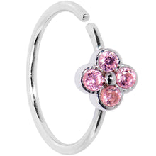 Load image into Gallery viewer, 20G 3/8 Pink Gem Star Flower Seamless Circular Ring