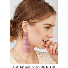Load image into Gallery viewer, Me&Hz Colorful Layered Tassel Earrings